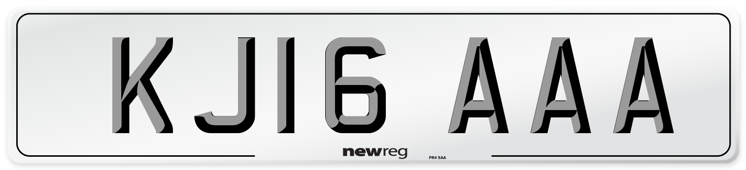 KJ16 AAA Number Plate from New Reg